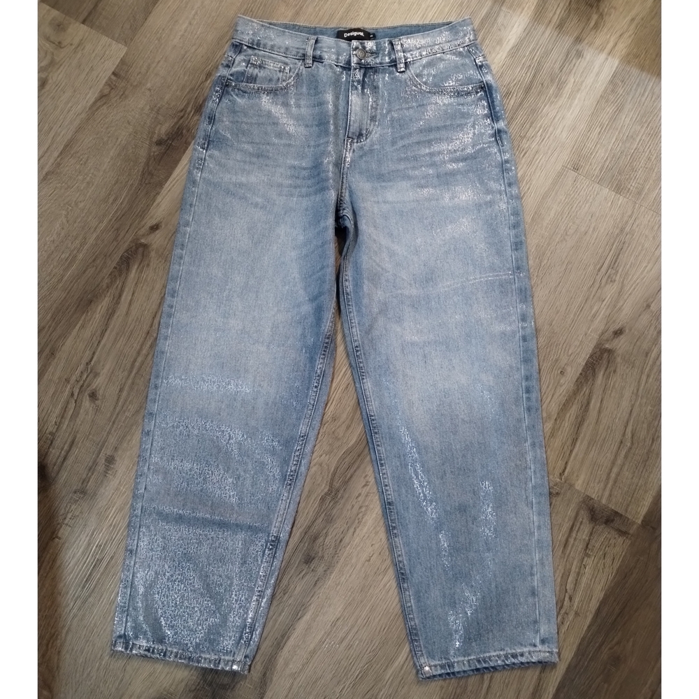 Desigual Balloon Denim High-Rise Shine Jeans - Picture 3 of 12